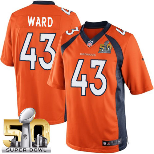 Youth Limited T.J. Ward Super Bowl L Nike Jersey Orange Home - #43 NFL Denver Broncos